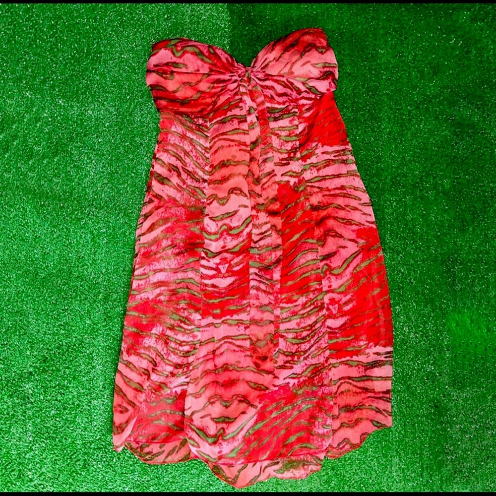 ✨y2k strapless animal print dress